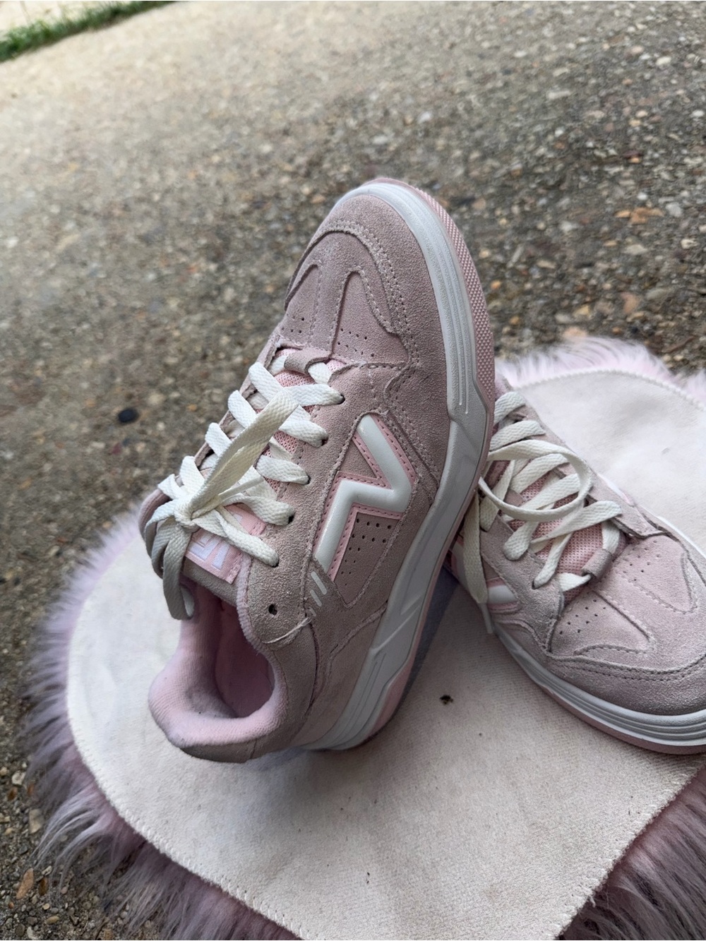 Vans Women's Light Pink Suede Lace-Up Sneakers